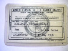 Vintage 1948 Geneva Convention US Armed Forces ID card Air Force picture