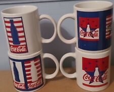 4 Gibson Coca Cola Mug Patriotic Red White & Blue Memorial Day July 4th picture