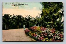 Los Angeles CA Flowers & Palms Hollenback Park Postcard  picture