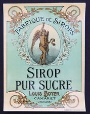 Antique Label PURE SUGAR SYRUP Boyer Camaret Vaucluse old label picture
