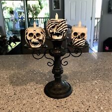 Halloween Yankee Candle Stick Holder Skeleton 2012 Hear No, Say No, See No picture