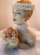 CLARISSA “BLUSHING BRIDE” CAMEO GIRLS HEAD VASE DELUXE LTD EDITION-RETIRED picture