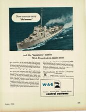 1944 WESTINGHOUSE AIR BRAKE Control Systems WWII Navy Destroyer Vintage Print Ad picture