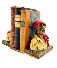 Pirate Bookend Pair Buccaneer Bronze Old Vintage Decor picture
