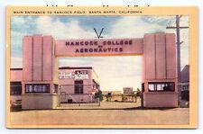 Postcard Main Entrance Hancock Field College Aeronautics Santa Maria California picture