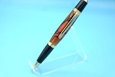 Sierra Style Ballpoint Pen in  Gold Trim with Coffee and Black Line picture