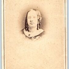 c1860s Boston, MA Ugly Masc Girl Hair Lock Curl CdV Photo Card Jewish Payot H26 picture