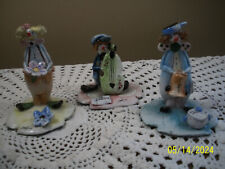 3 Vintage Lina Zampiva Signed Clown, Made In Italy, Bongo Drum Cello Porcelain picture