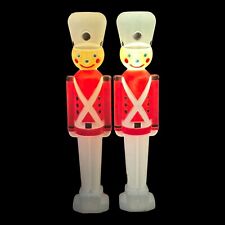 (2) Empire Christmas Holiday Blow Mold Toy Soldiers 30” Light Cord 1995 Vintage picture