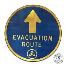 Civil Defense Evacuation Route Reproduction Circle Aluminum Sign picture