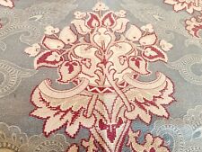 Antique French Floral Arabesque Cartouche Cotton Fabric ~ softened French Green picture