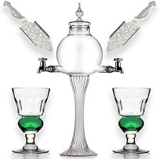 Absinthe Set for 2 - Glass Fountain Dripper with 2 Spouts, Spoons, and Glasses picture