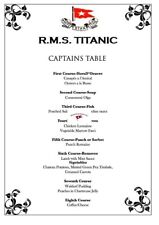 There's a seat for you at the RMS Titanic Captain's table Replica Menu picture