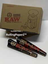 RAW SMOKE THROWER + 12 Pre Rolled RAW Black 1 1/4 Size Cones (2 packs of 6) picture