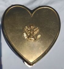 VTG WWII ARMY HEART SHAPED COMPACT GOLD NOS picture