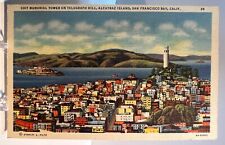 San Francisco California c1950's Coit Memorial Tower, Telegraph Hill, Alcatraz picture