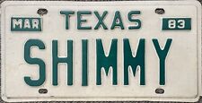 VINTAGE 1983 Texas Vanity SHIMMY License Plate EXPIRED picture