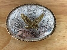 Vintage Montana Silversmiths Silver Plated Soaring Eagle Belt Buckle picture