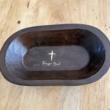 Wood, Stained Prayer Bowl with Cross picture