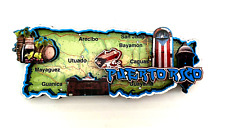 Puerto Rico Boricua Fridge Magnet With Island Map Coquí Door w PR Flag SOUVENIR picture
