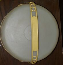 Vintage Tupperware Cake Carrier #684-1 Dome Lid & Handle Harvest Gold  M-101 picture
