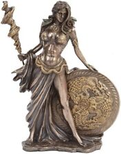 Bronze Colored Frigga Figurine with Staph and Round Shield - NEW picture