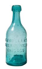 rare 1850s a.j. miller chicago iron-pontiled soda bottle dug at wolf point picture