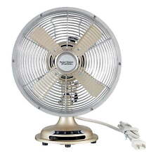 Better Homes & Gardens New 8 inch Retro 3-Speed  Table Fan Brushed Nickel picture