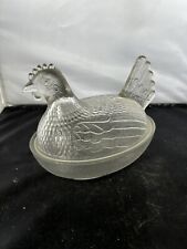 Vintage Indiana Glass Hen on Nest Clear Glass picture
