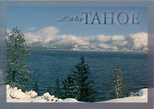 LAKE TAHOE A clearing winter storm blows across Crystal Bay Vintage Postcard picture