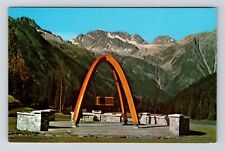 Old Postcard MONUMENT AT ROGERS PASS HERMIT MOUNTAIN RANGE Glacier National Park picture