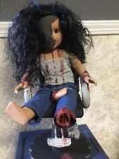 OOAK , creepy  doll in chair, handmade ,  2.5 Feet Tall, Halloween Prop picture