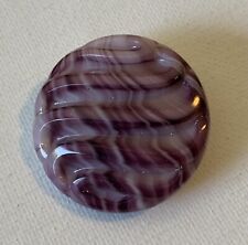 Large Mauve Marbled Glass Vintage Czech Glass Button 1-3/8” picture