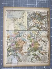Year 1803 1806 Napoleons Campaigns 1920's Antique Color Map Folded Wall Art picture