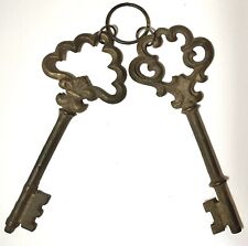 Vintage Large 10” Skeleton Keys Cast Iron Replica From The 1970s Estate picture