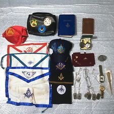 Freemason Masonic Fraternity Lot | Aprons, Hats, Watches, Dog Tags & More picture
