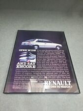 1984 RENAULT ENCORE Print Ad, Hatchback Open Wide Say Encore Framed 8.5x11  picture