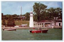 c1950s Boating at Barrie in Lake Simcoe Vacation Area Ontario Canada Postcard picture