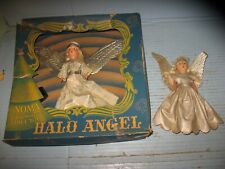 2 Vintage Noma  Christmas Tree Angel Topper Composition Head Box 1940s picture
