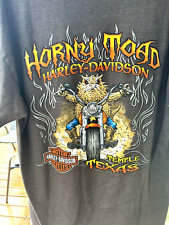 HARLEY DAVIDSON OFFICIAL TSHIRT LARGE  HORNY TOAD TEMPLE TEXAS BLACK COLOR picture