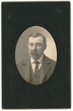 CIRCA 1890'S Named CABINET CARD Handsome Older Gentleman Goatee Suit & Tie picture
