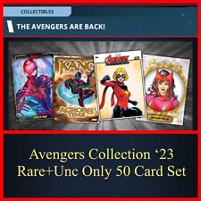 AVENGERS COLLECTION ‘23-RARE+UNC ONLY 50 CARD SET-TOPPS MARVEL COLLECT picture