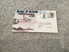 1976 BIRD IN HAND, PA.: Signed FOLK ART WATERCOLOR Postal Cover GEORGE HARROD picture