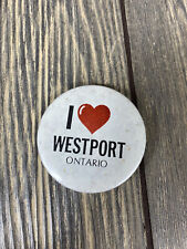 Vintage 2.25” I Love Heart Westport Ontario Pin picture