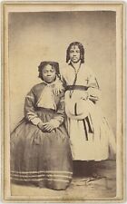 African American Pretty Teenage Girls Full Length 1860s CDV Carte de Visite X675 picture