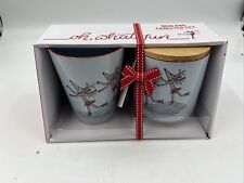 Oh, What Fun Ceramic Dancing Reindeer Canister and Mug Set AA01B26002 picture