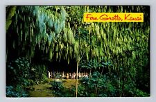 Kauai HI-Hawaii, Fern Grotto, Visitors, Cavern Covered Foliage, Vintage Postcard picture