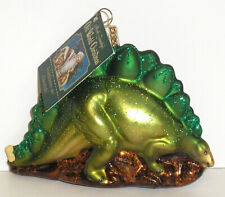 OLD WORLD CHRISTMAS - STEGOSAURUS DINOSAUR -BLOWN GLASS CAT ORNAMENT - NEW W/TAG picture