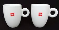 (2) ILLY ~ 8oz Porcelain Tall Coffee / Latte Mugs Cups ~ IPA Made in Italy picture