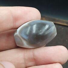 Exquisite Rare Antique Gray Agate Stone Bead Unearthed Beauty from India picture
